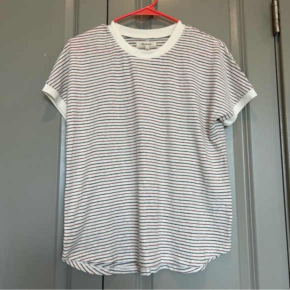 Madewell Small Hemp Allday Crewneck Pocket Tee in Menlo Stripe - Picture 1 of 4